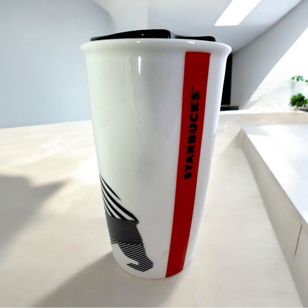 2015 STARBUCKS Iconic California State Flag Ceramic Tumbler Mug 12 oz with Lid - Picture 3 of 9